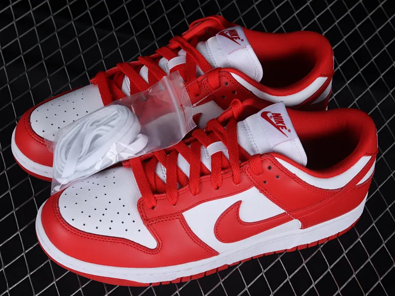 All categories Nk SB Dunk series Nk SB Dunk Low low-top sneakers M version pure original Nk Dunk Low SB "University Red" White and red Dunk series top layer low-top casual sports skateboard shoes CU1727-100